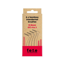 4 x Bamboo Interdental Brushes Red (0.5mm | ISO Size 2) - truthpaste