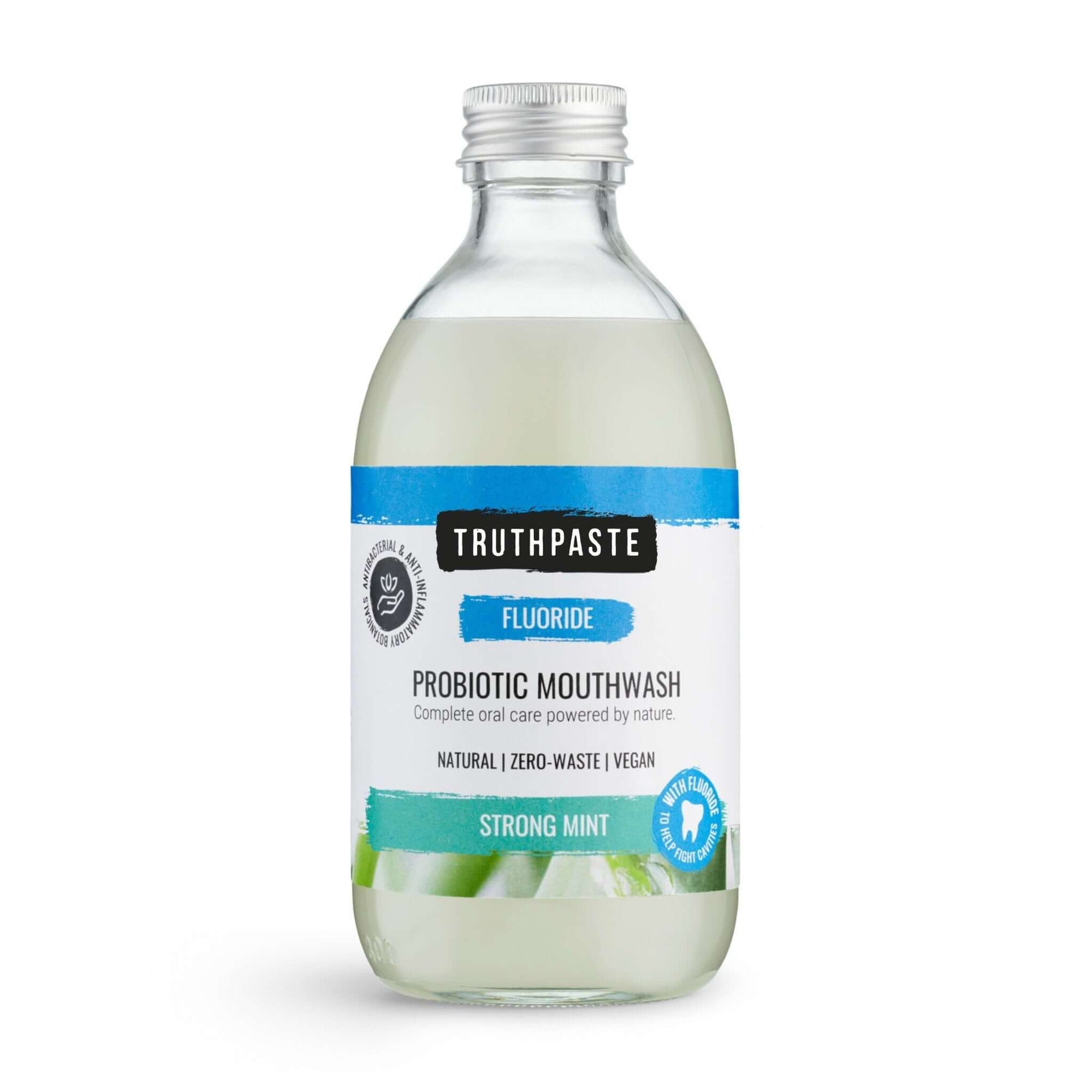 Strong Mint Probiotic Mouthwash With Fluoride - truthpaste