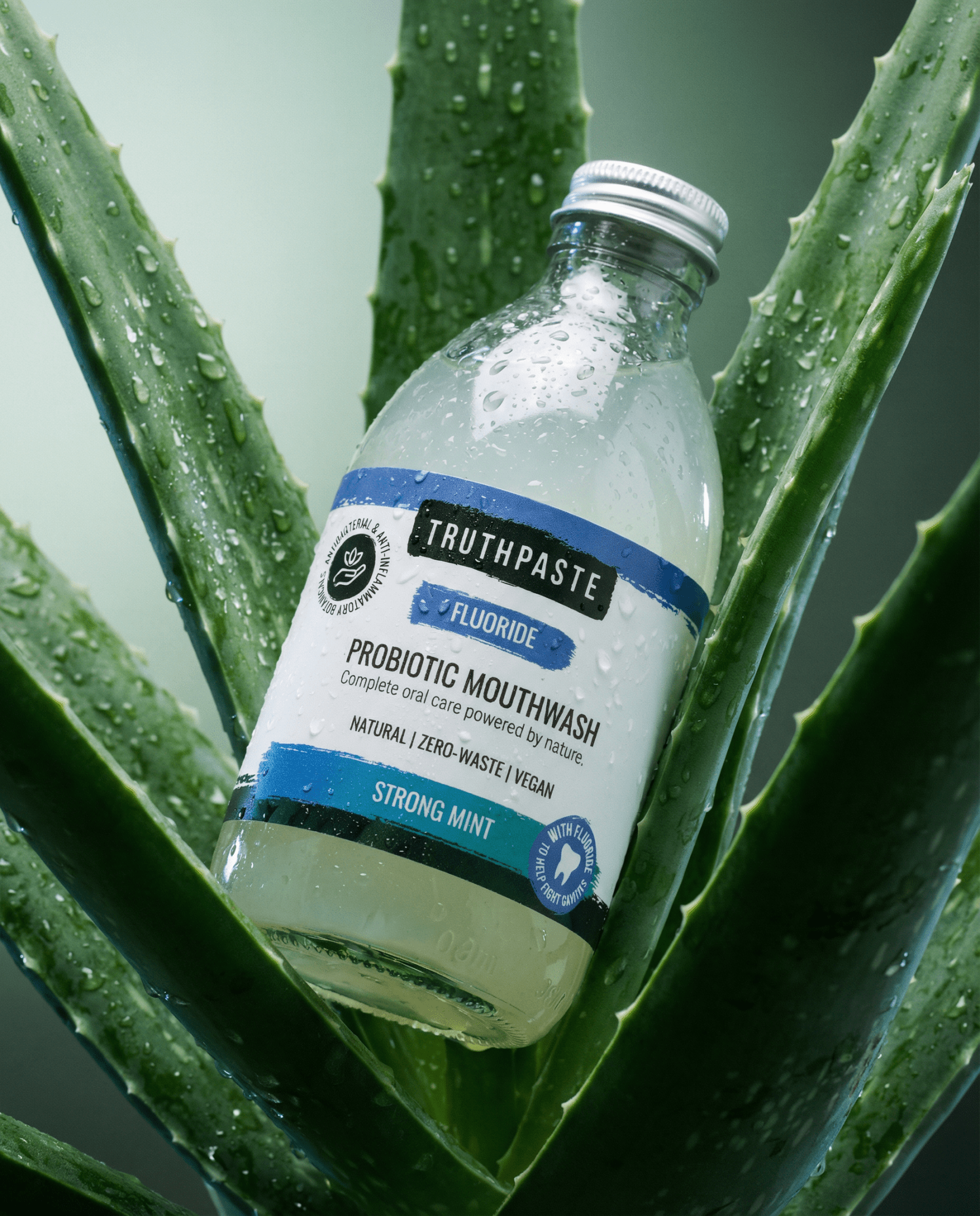 Strong Mint Probiotic Mouthwash With Fluoride - truthpaste