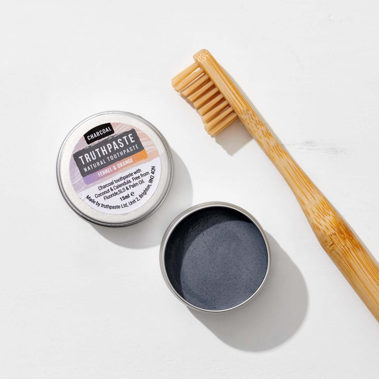 Truthpaste Fennel Toothpaste Travel Toothpaste | Natural whitening charcoal toothpaste 15ml Orange ...